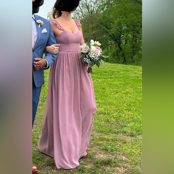 Azazie - Metz Dress in Dusty Rose. Size A4. Fits 5’4” girl in 3” heels - Picture 6 of 7